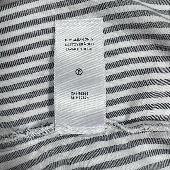 7 For All Mankind | Grey & White Stripe Button Sleeveless Midi Dress | XS - Picture 3 of 10